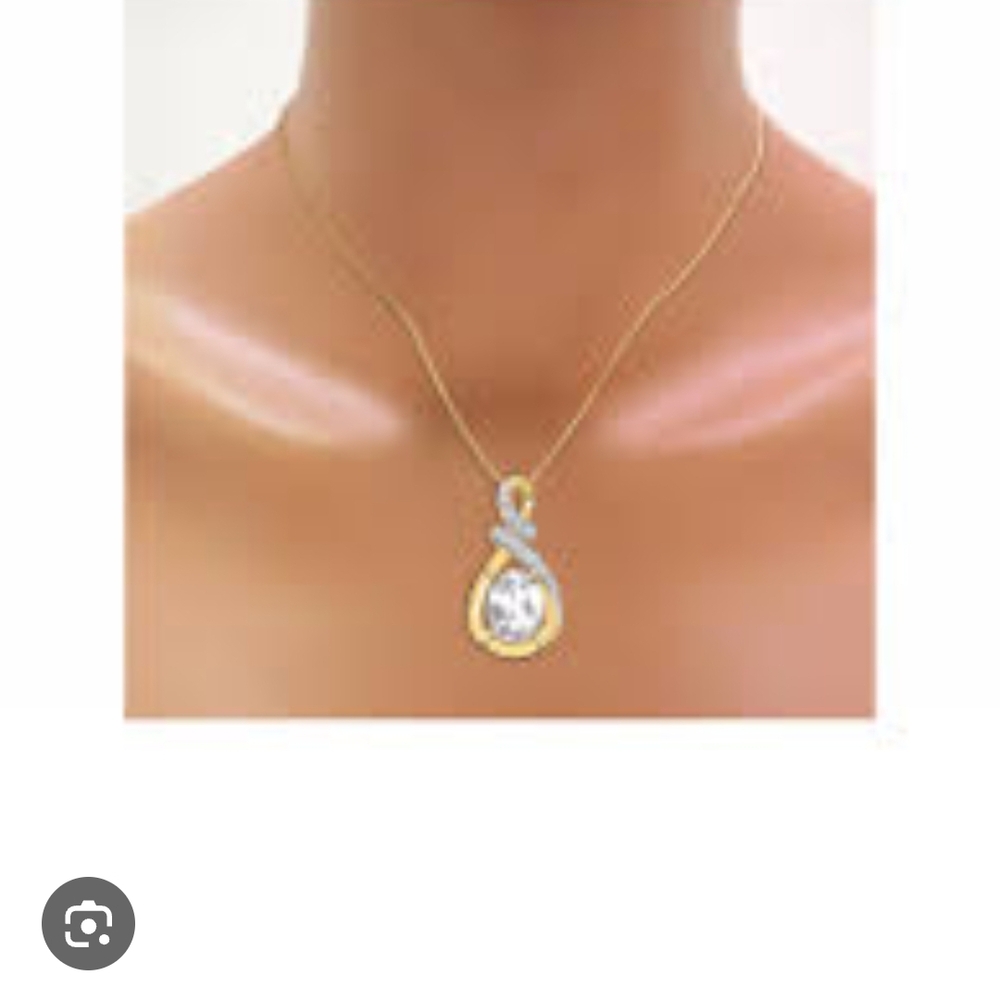 Elegant Gold and Silver Pendant Necklace Meaningful Pear Diamond Necklace